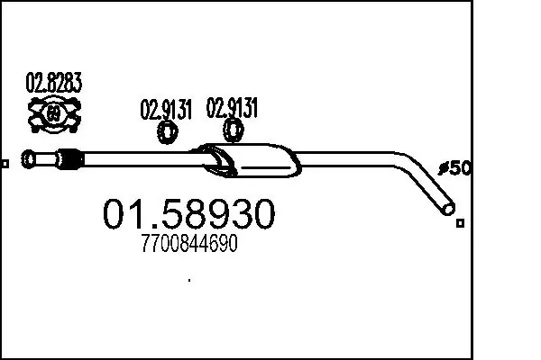 Центральная часть глушителя 0158930 MTS