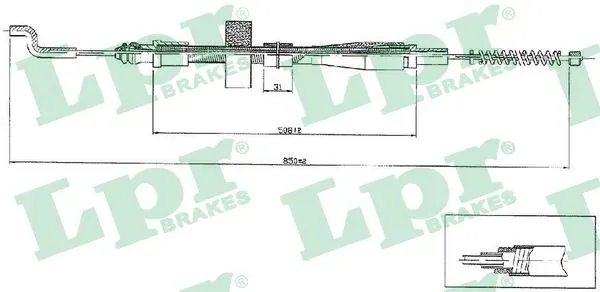 Задний трос ручника C0971B LPR