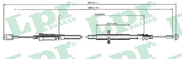 Передний трос ручника C0173B LPR