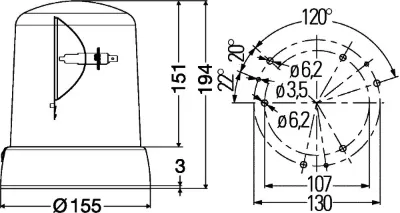 Проблесковый маяк HELLA 2RL008061111