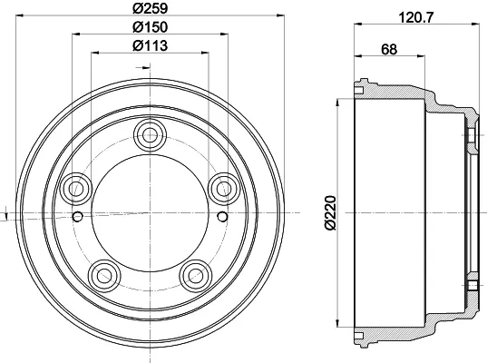 Тормозной барабан 584114F000 Hyundai/Kia