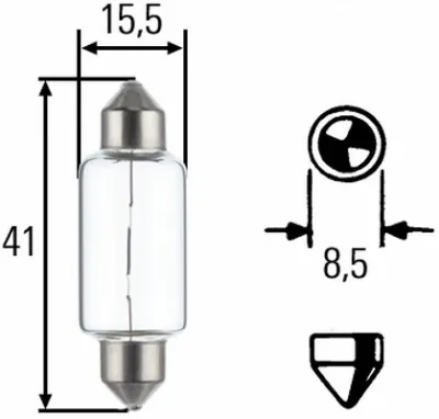 Лампочка фонаря подсветки заднего номерного знака HELLA 8GM002091261