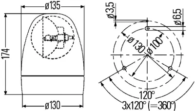 Проблесковый маяк HELLA 2RL007337011
