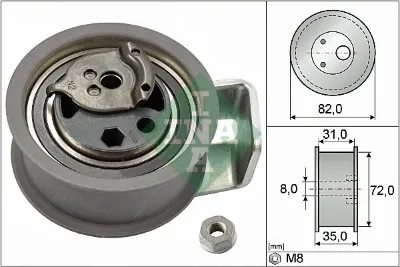 Ролик натяжителя ремня ГРМ INA 531043620