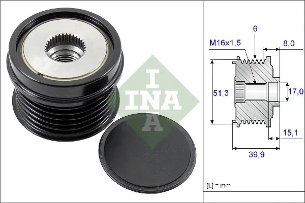 Шкив генератора 535025210 INA