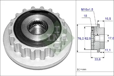 Шкив генератора INA 535011810