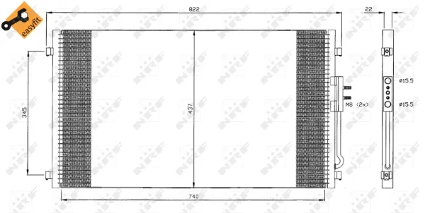 Радиатор кондиционера 35383 NRF