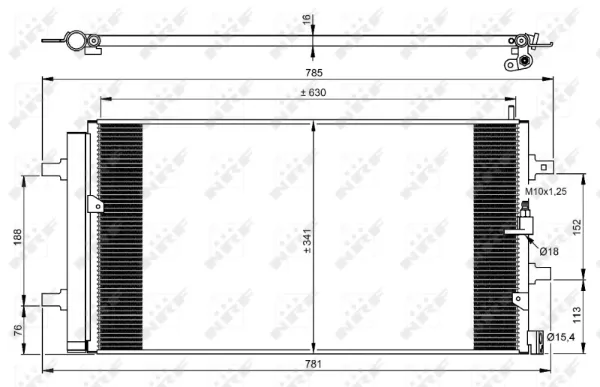 Радиатор кондиционера 350069 NRF