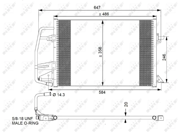  Радиатор кондиционера Ford Escort 