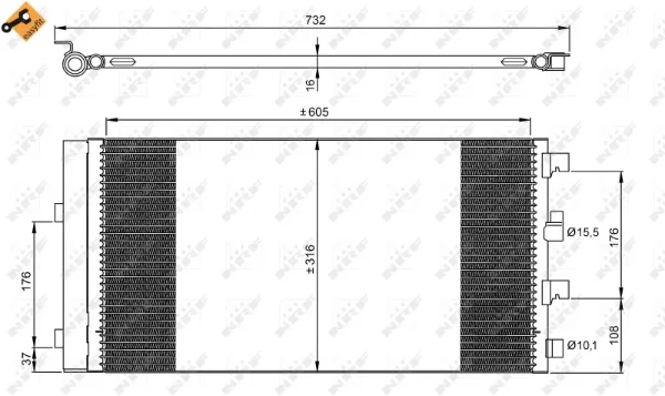 Радиатор кондиционера 35969 NRF
