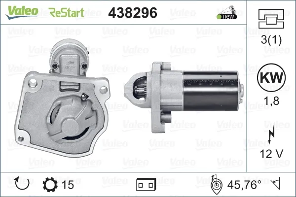 Стартер 438296 VALEO