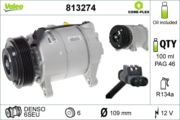 Компрессор кондиционера 813274 VALEO
