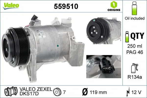 Компрессор кондиционера 559510 VALEO