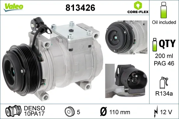 Компрессор кондиционера 813426 VALEO