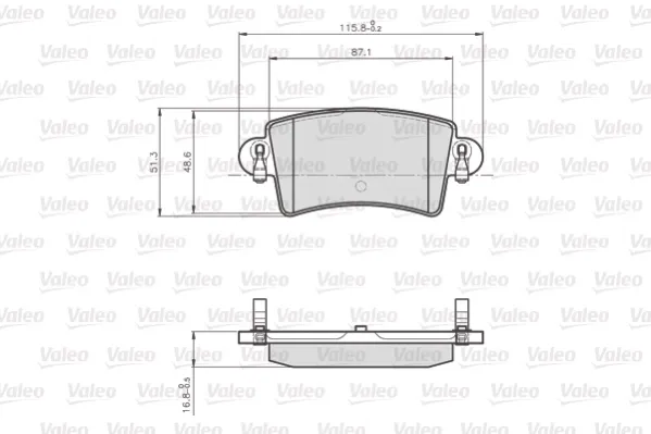 Задние тормозные колодки 872669 VALEO