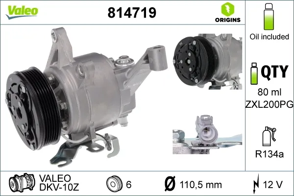 Компрессор кондиционера 814719 VALEO