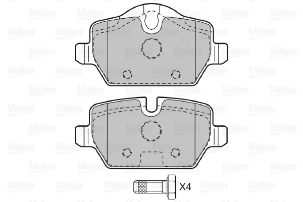 Задние дисковые колодки VALEO 598701