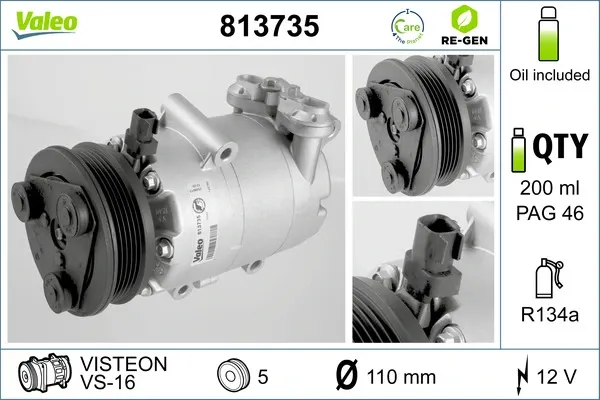 Компрессор кондиционера 813735 VALEO