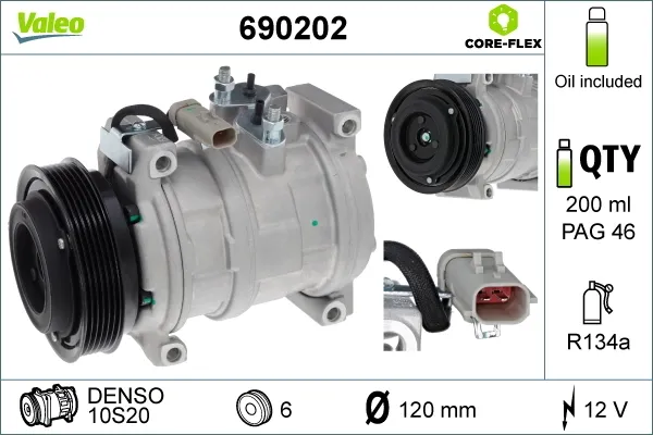 Компрессор кондиционера 690202 VALEO