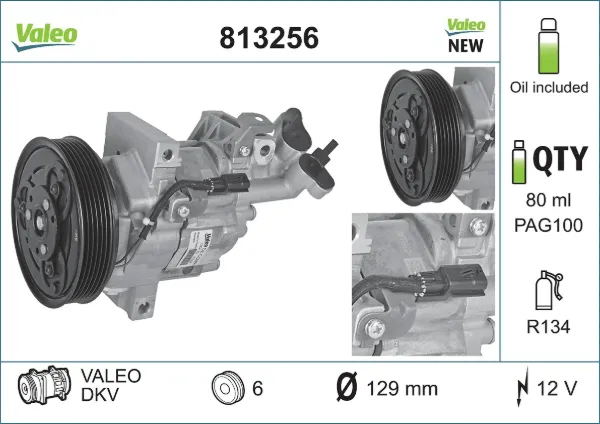 Компрессор кондиционера 813256 VALEO