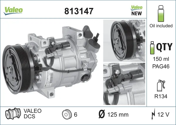 Компрессор кондиционера 813147 VALEO