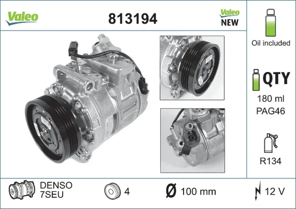 Компрессор кондиционера 813194 VALEO