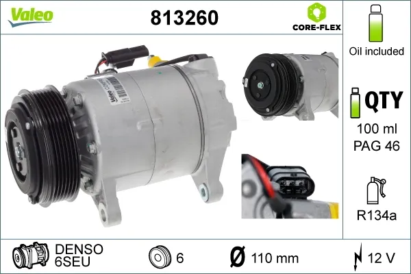 Компрессор кондиционера 813260 VALEO