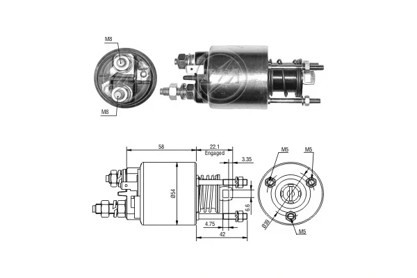 Втягивающее реле стартера ZM6595 ERA