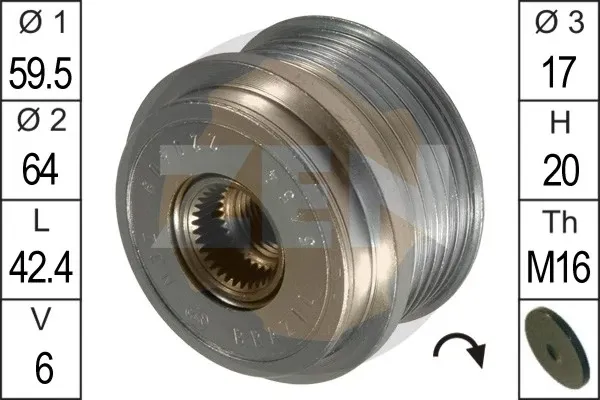 Шкив генератора ZN5454 ERA
