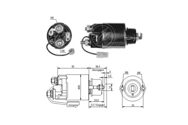 Втягивающее реле стартера ZM704 ERA