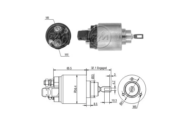 Втягивающее реле стартера ZM972 ERA