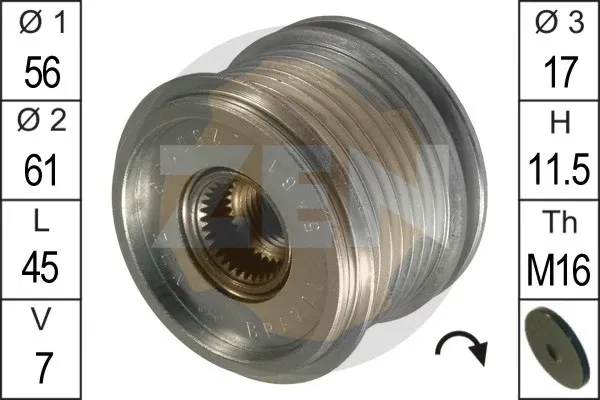 Шкив генератора ZN5461 ERA
