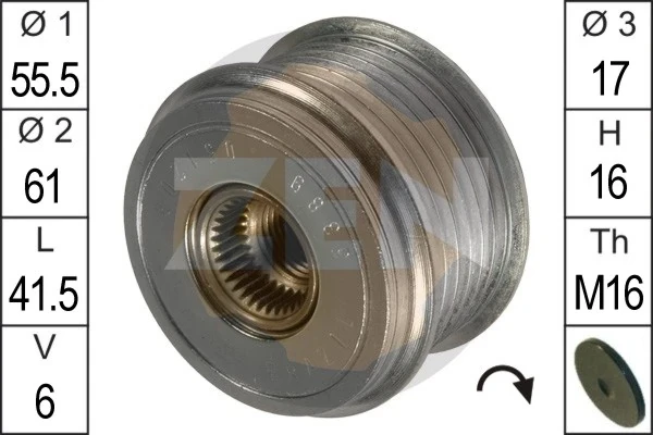 Шкив генератора ZN5389 ERA