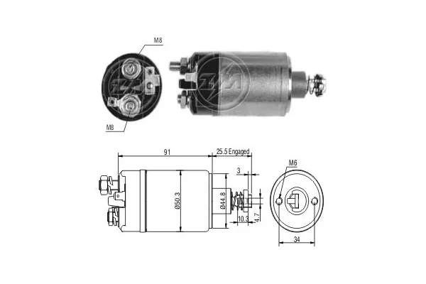 Втягивающее реле стартера ZM626 ERA