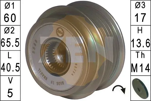 Шкив генератора ZN5588 ERA
