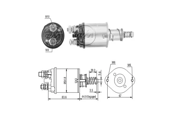 Втягивающее реле стартера ZM615 ERA