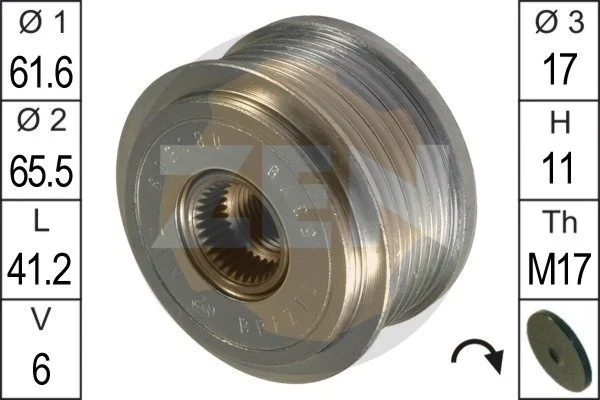 Шкив генератора ZN5379 ERA