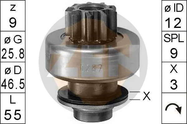 Бендикс стартера ZN0287 ERA