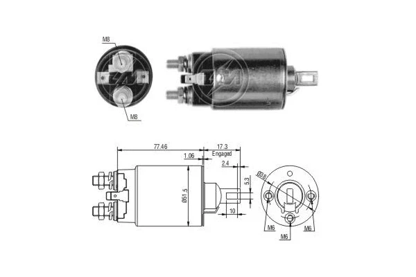 Втягивающее реле стартера ZM690 ERA