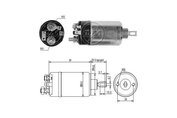 Втягивающее реле стартера ZM726 ERA