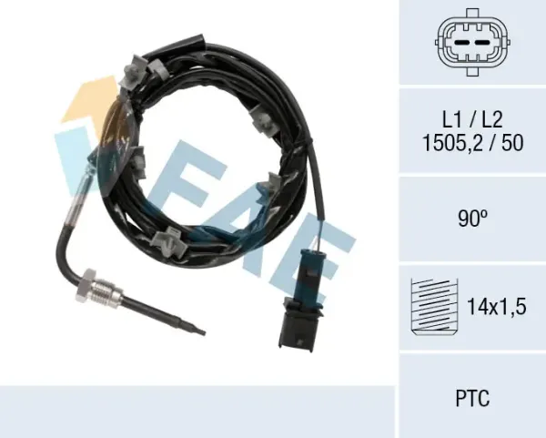 Датчик температуры отработавших газов (ОГ), после сажевого фильтра 68088 FAE
