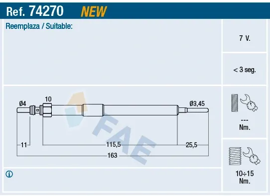 Свечи накала 74270 FAE