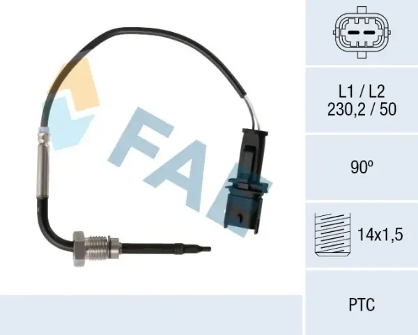 Датчик температуры отработавших газов (ОГ), сажевого фильтра 68037 FAE