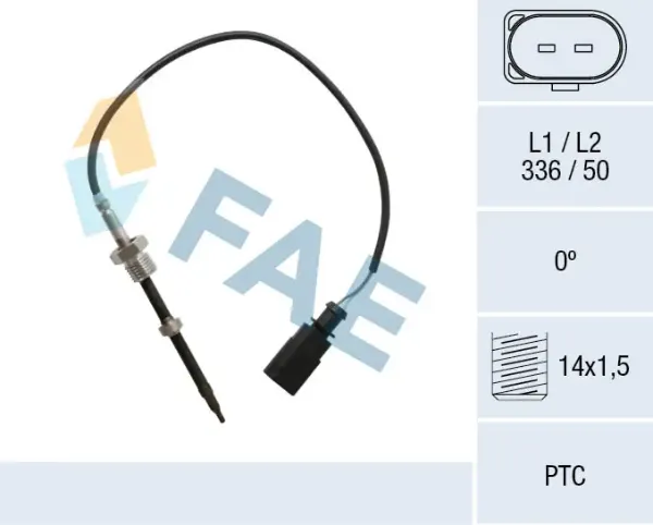 Датчик температуры отработавших газов (ОГ), перед сажевым фильтром 68025 FAE