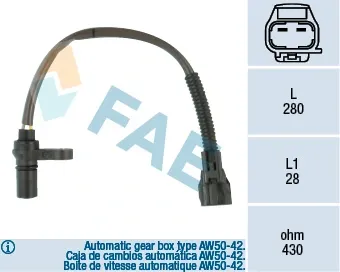 Датчик скорости 79123 FAE