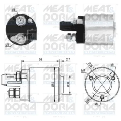 Втягивающее реле стартера 46105 Meat&Doria