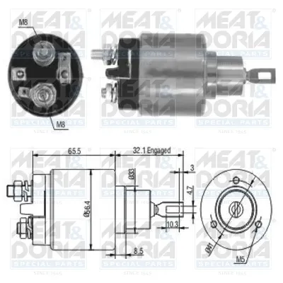 Втягивающее реле стартера 46002 Meat&Doria