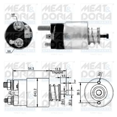 Втягивающее реле стартера 46135 Meat&Doria
