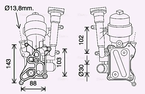 Корпус масляного фильтра OL3686H AVA