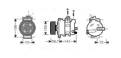 Компрессор кондиционера AIAK279 AVA